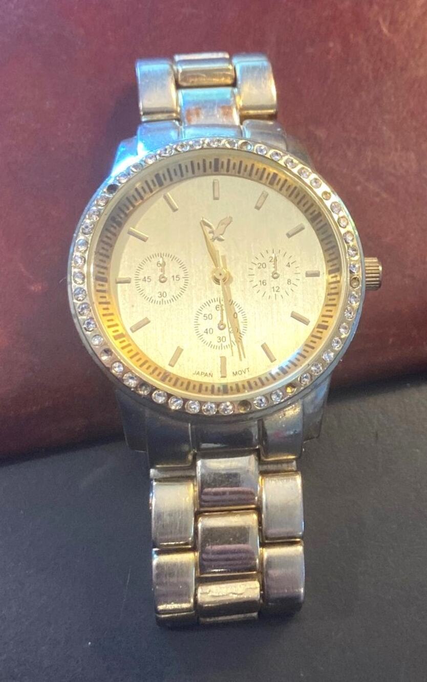 Women's 37mm Gold Tone American Eagle Outfitters Watch, Crystal Accents